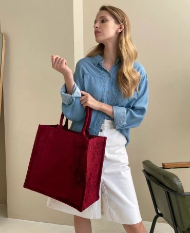 Шелковый тоут Grand (L) RUBY AMORUS! (Красный бархат) RUBY.AMORUS/L